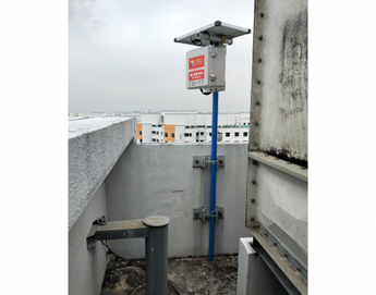 AIS Noise Monitoring System wall-mounted installation at construction site Singapore